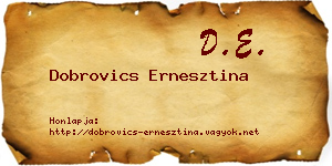 Dobrovics Ernesztina névjegykártya